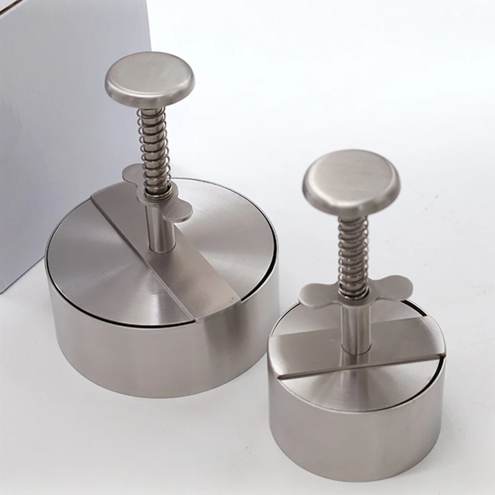 Round Adjustable Hamburger Patty Maker Non-Stick Stainless Steel Easy Release Hamburger Patty Press For Beef Meat BBQ Barbecue hamburger press,hamburger press maker