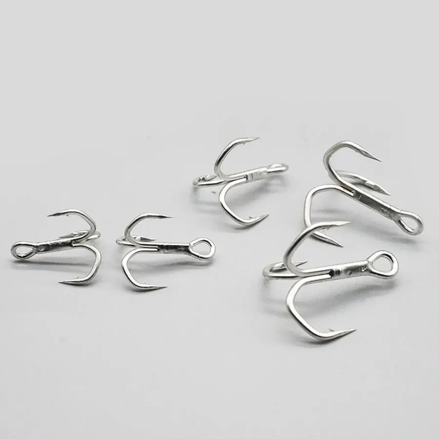 Hameçons triples 5X renforcés pour gros poissons truite bar saumon thon - 10 pièces par boîte