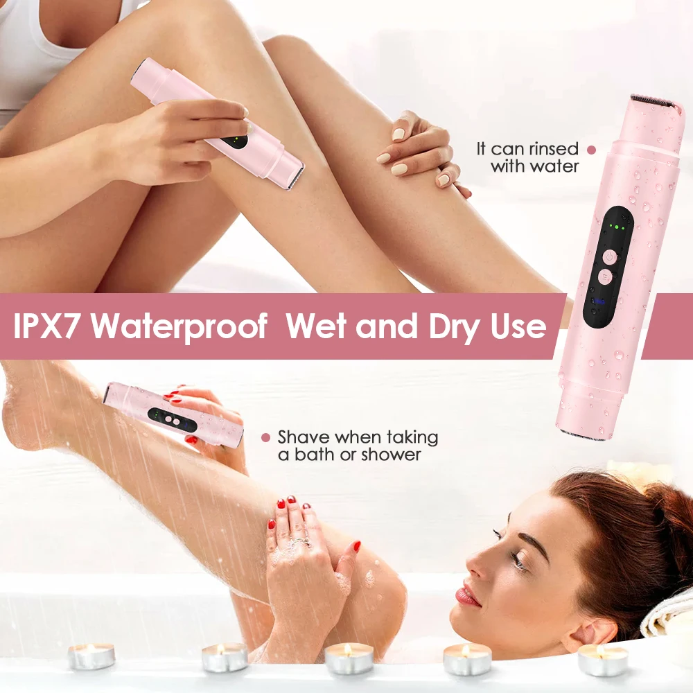 Electric Epilator for Women Bikini Hair Removal Rechargeable Portable Facial Shaver for Body Painless Eyebrow Razor Waterproof