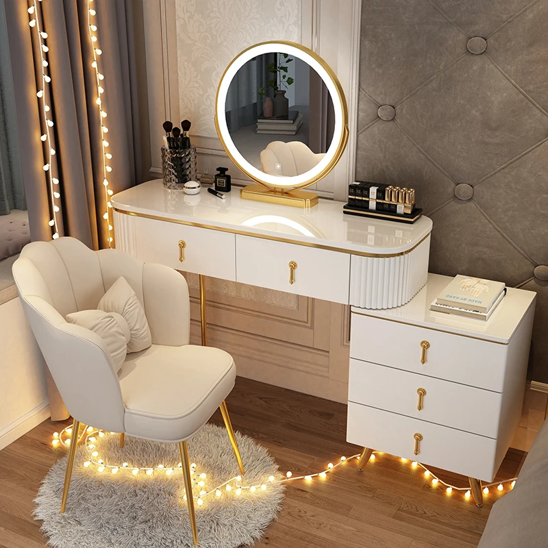 

Corner Cheap Dressing Table Wooden White Nordic Bedroom Women Dressing Table Drawers Living Room Tavolo Da Trucco Furniture Sets