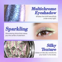 Fard à paupières scintillant effet caméléon CHARMACY, haute pigmentation, couleur changeante, formule lisse et estompable, idéal pour les soirées 2