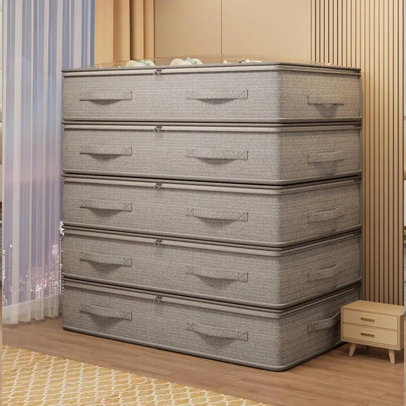 Long Flat Storage Bins Underbed Storage Bins Large Capacity Blankets Clothes Comforters Organizer Convenient Shoe Storage Organi 3