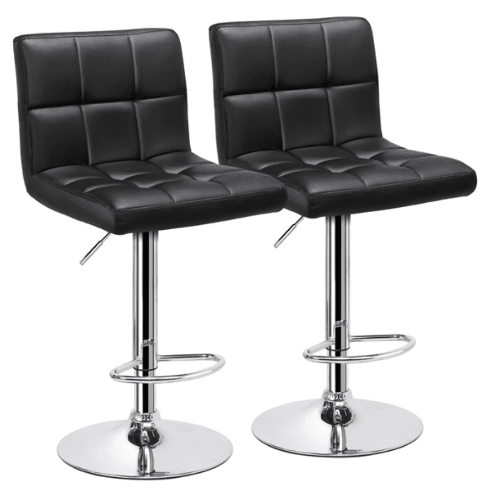

Adjustable Modern Faux Leather Mid-Back Bar Stool, Set of 2, 38.5 Lb，17.10 X 19.50 X 36.20 Inches