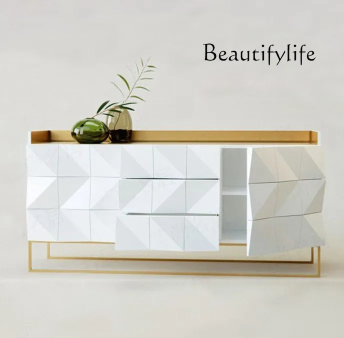 

Light Luxury Dining Side Neoclassical Post-Modern Sideboard Cabinet Hallway Storage Solid Wood Post-Modern Sideboard Cabinet