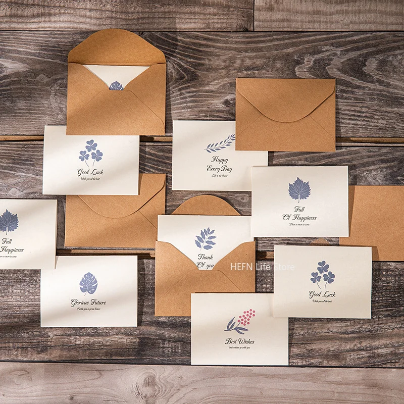 2025 Mother's Day Greeting Card Birthday Gratitude Blessing Card Small Holiday Business Kraft Paper Message Card Envelope