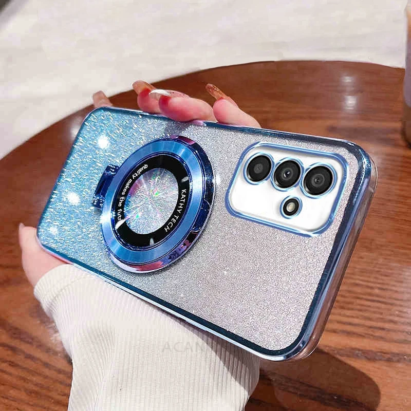Glitter Plating Silicone Stand Holder Case