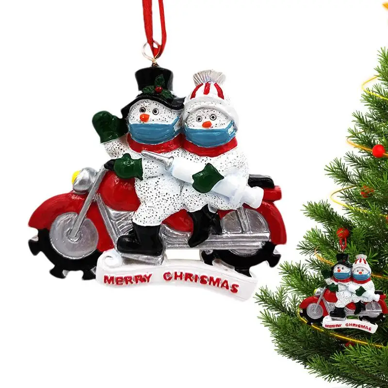 

Christmas Tree Hang Ornaments Hang Motorcycle Snowman Merry Christmas Ornament Reusable Christmas Tree Ornament Rear View Mirror