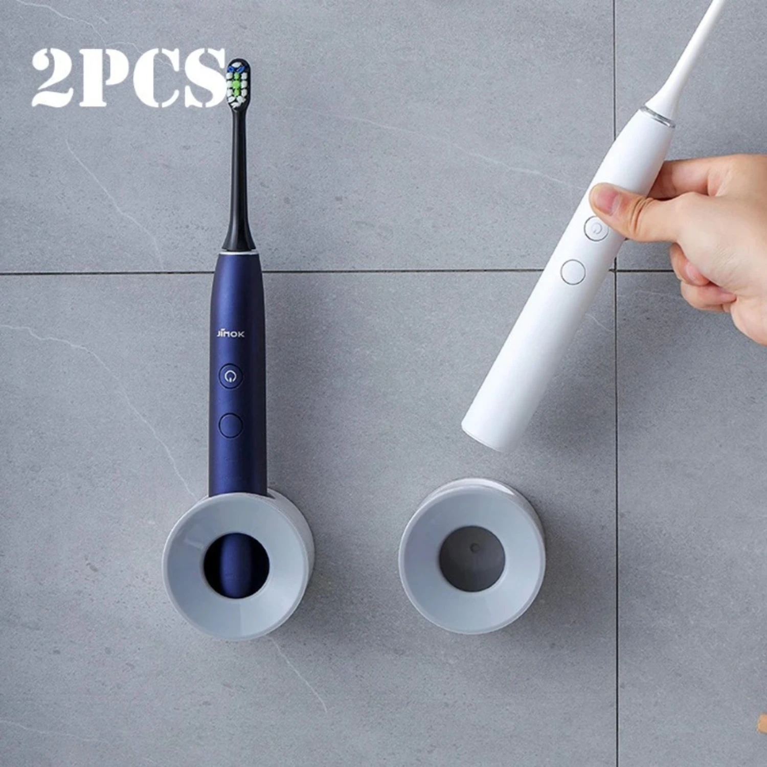Toothbrush Holders Self-Adhesive Easy to Install Space-Saving Bathroom Organization Accessories Durable Plastic