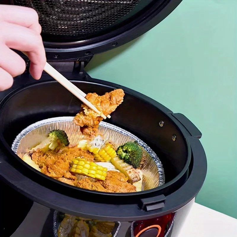 10/20/30pcs Air Fryer Disposable Foil Dish Disposable Food Grade Tin Foil Household Oven Baking Trays Grilling Plates