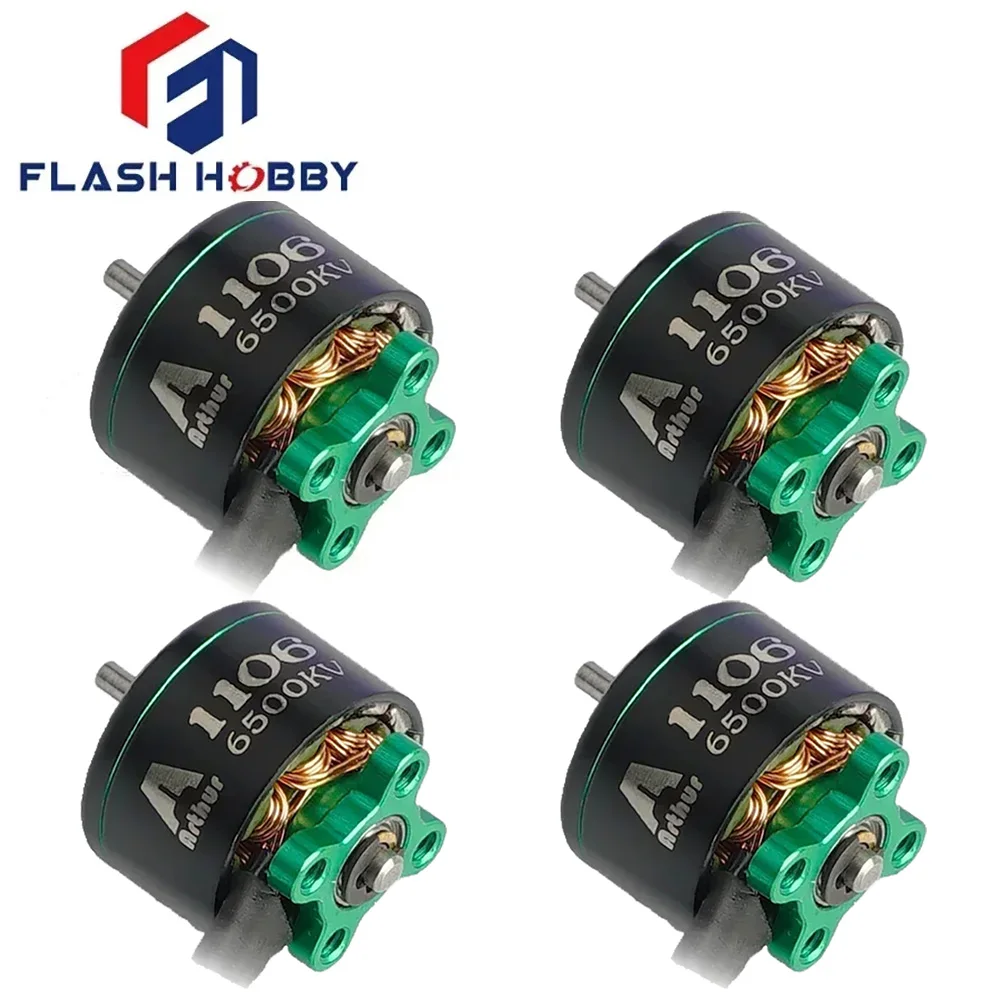 FLASHHOBBY A1106 Moteur Sans Balais 4500KV/6500KV 4PCS pour Drone FPV Course