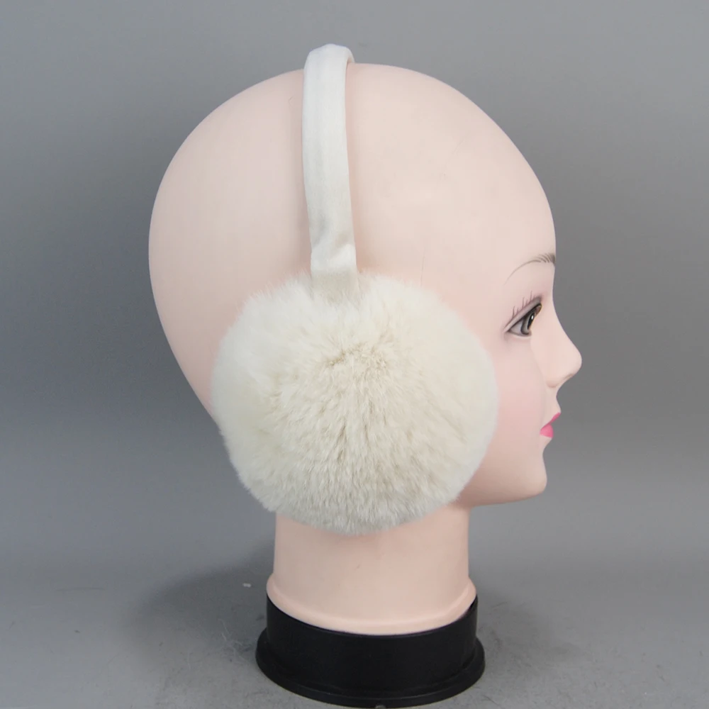 Women Winter Quality Real Rex Rabbit Fur Earmuffs Rex Rabbit Fur Earmuff Lovely Girl Genuine Ear-caps warm earmuffs fur earmuffs