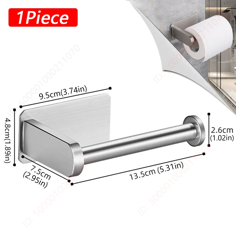 Adhesive Bathroom & Kitchen Toilet Paper Holder - Absorbent Towel Dispenser and Storage Accessory