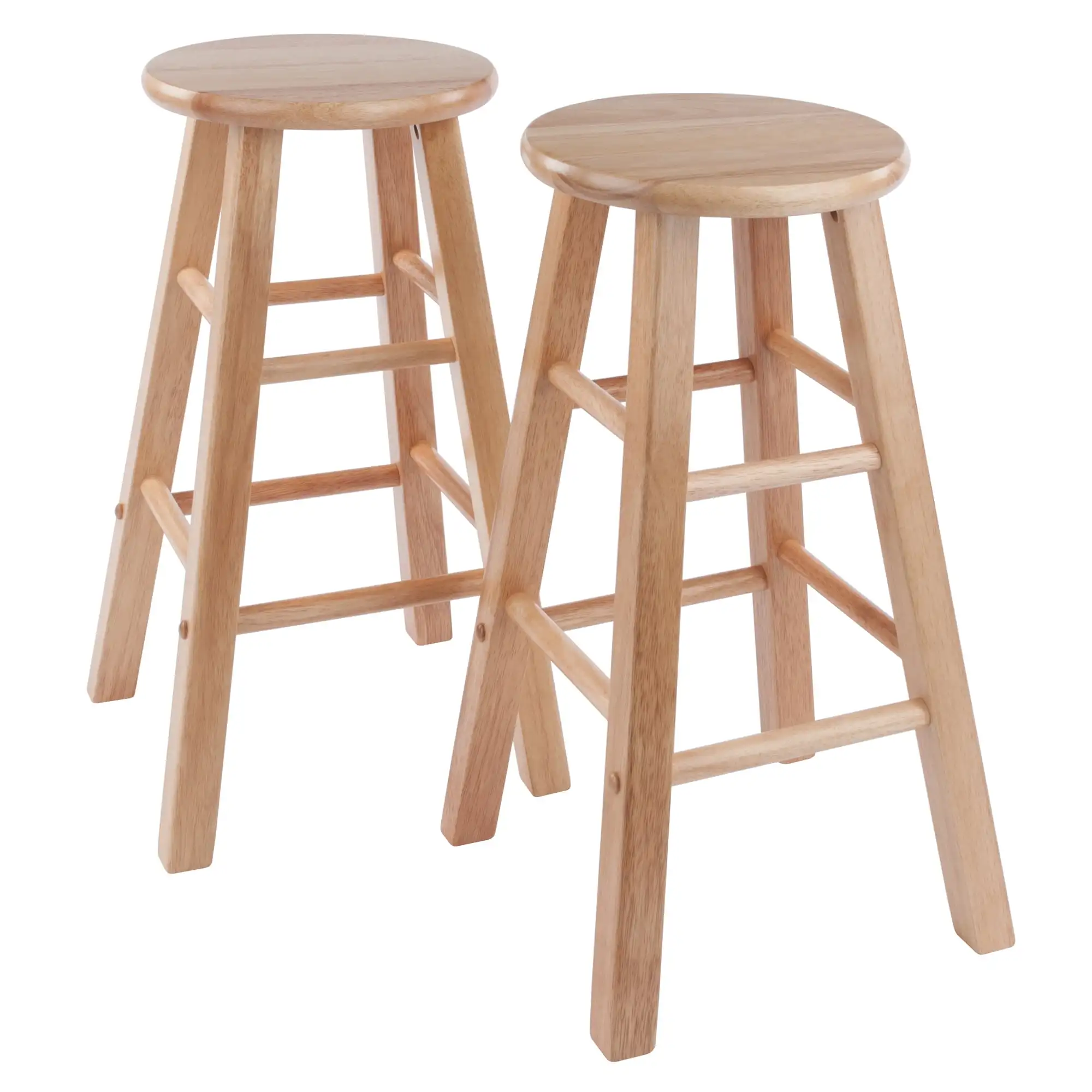 

2-Pc 24" Counter Stool Set, Natural Finish