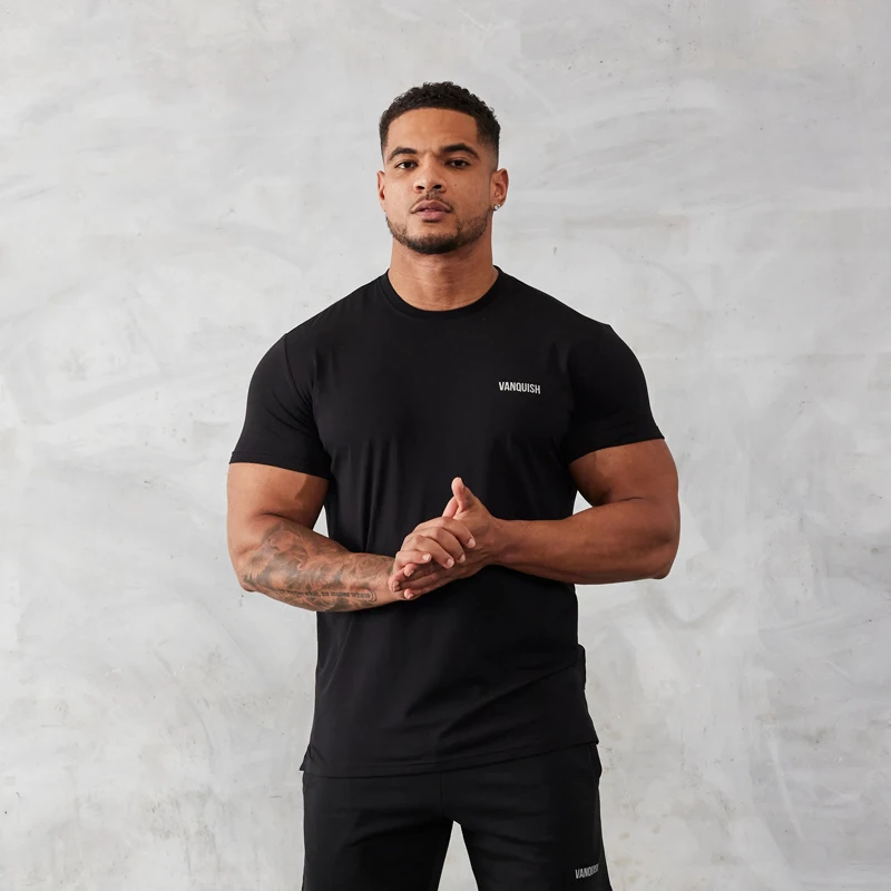 

Футболка мужская с круглым вырезом, хлопок, короткий рукав, приталенный силуэт, Джоггеры для спортзала, фитнеса, Повседневная Уличная одежда, лето