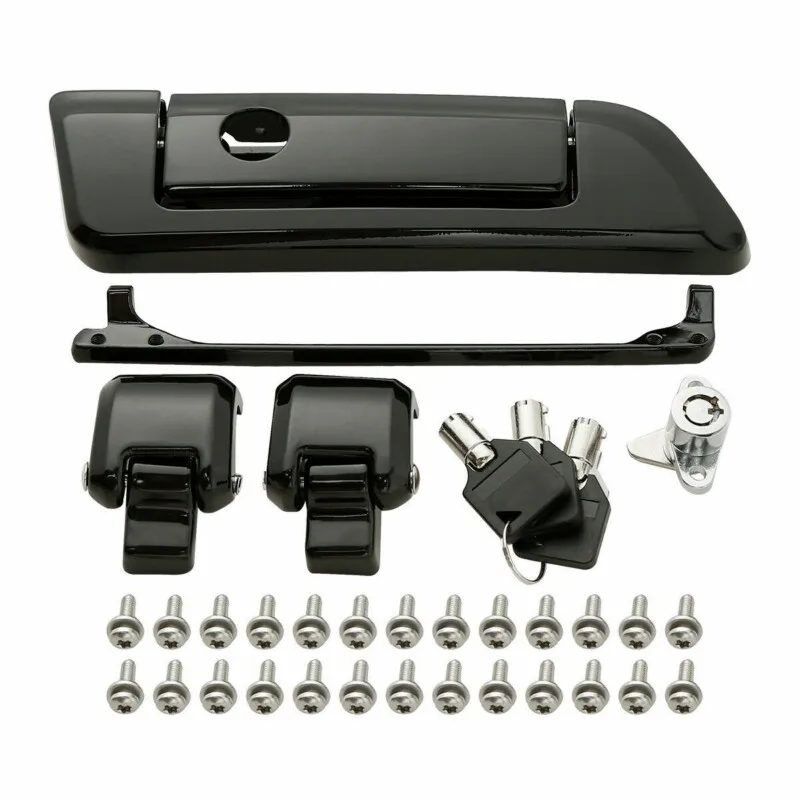 Motorcycle Pack Trunk Lid Latch Lock Key Hardware Kits Harley Tour Pak Touring Road Glide Electra Glide Road King 2014- motorcycle trunk lock motorcycle trunk lock set