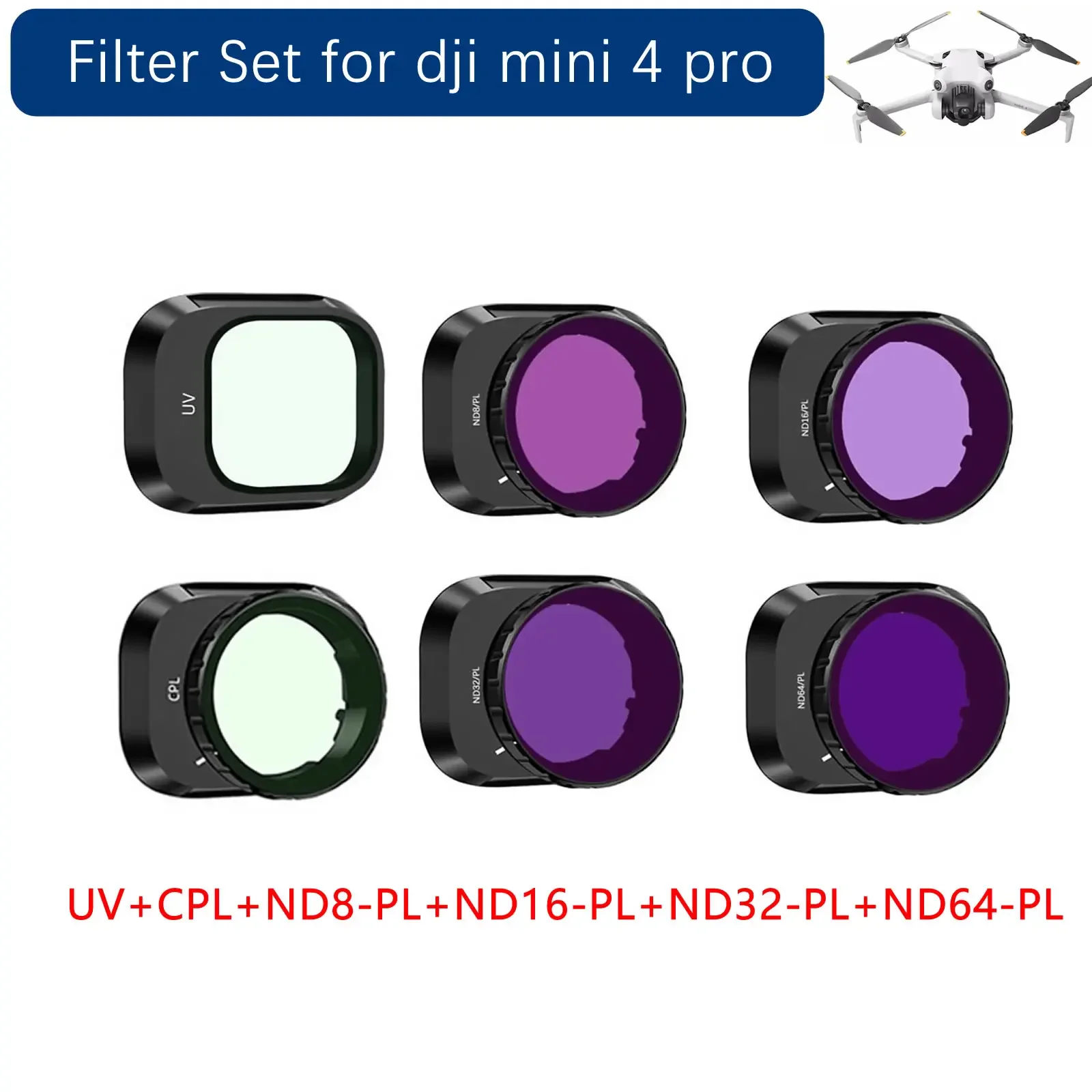 Lens Filters ND Filters Set For Dji MINI 4 PRO Filter Professionele Lens CPL ND8 ND16 ND32 ND64 Filters Set Camera Lens mini 4 accessoires