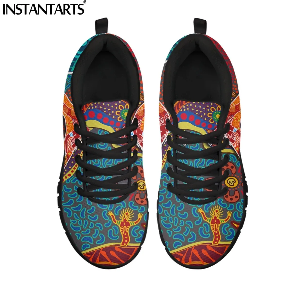INSTANTARTS Australia Aboriginal Art Lace-up Mesh Sneaker