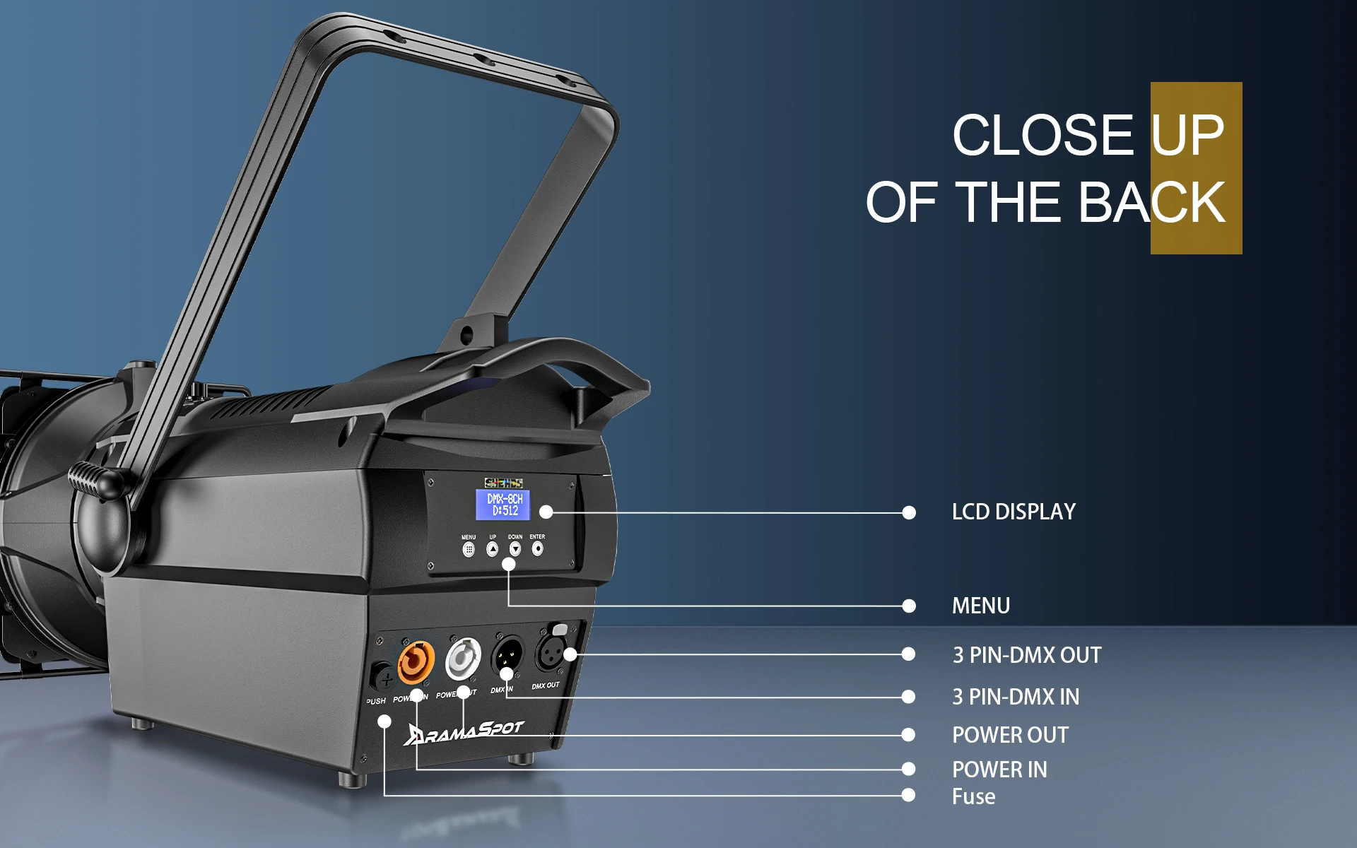 SHEHDS 350W Warm-Kaltweißes Fresnel-Zoom-Licht mit Überlegener Wärmeableitung und Hohem CRI-Index für Theater, DJs, Kirchen und Weihnachten – Detail 14