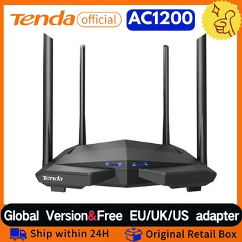 Tenda 기가비트 듀얼 밴드 와이파이 리피터 라우터 전원, 4 * 6dBi 안테나, 1Ghz CPU PK 샤오미 와이파이 라우터, AC1200, 1200mbps