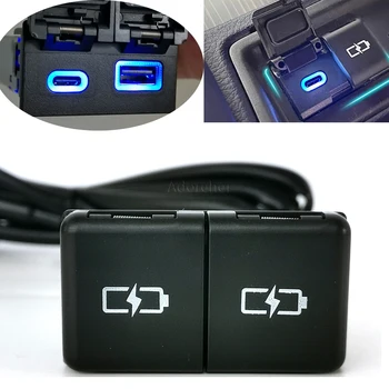 Auto Doppio Caricatore Per Toyota Camry Avalon Highlander Levin RAV4 QC3.0 USB Tipo-C PD Spina Adattatore Del Caricatore Del Telefono di Alimentazione