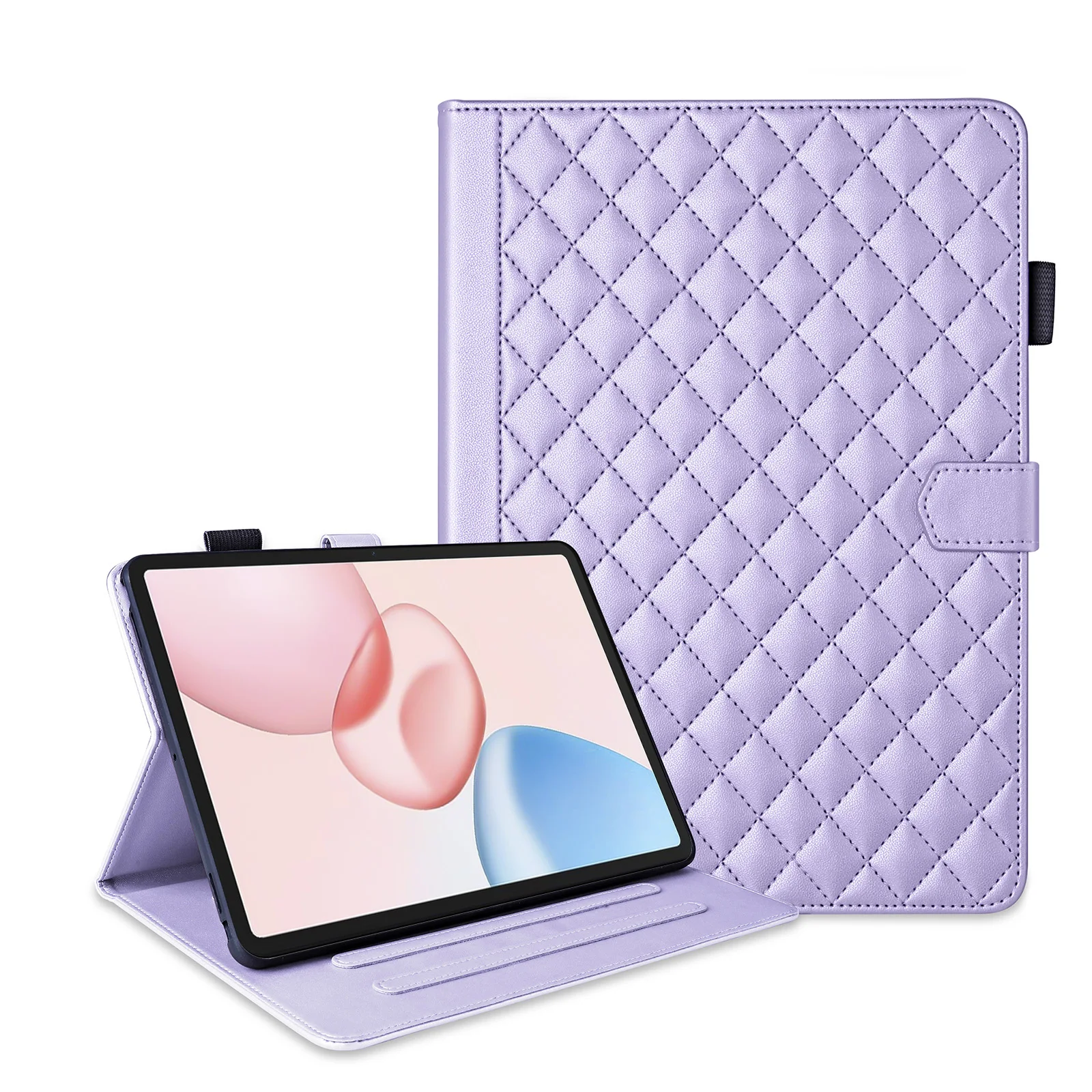 Premium Leather Wallet Stand Case for Tablets - Elegant Book Cover with Adjustable Stand