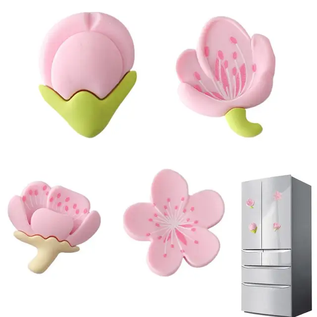 Aimant de réfrigérateur décoratif en résine de fleur rose aimants créatifs  R5N8 autocollants magnétiques dessin animé de tableau blanc
