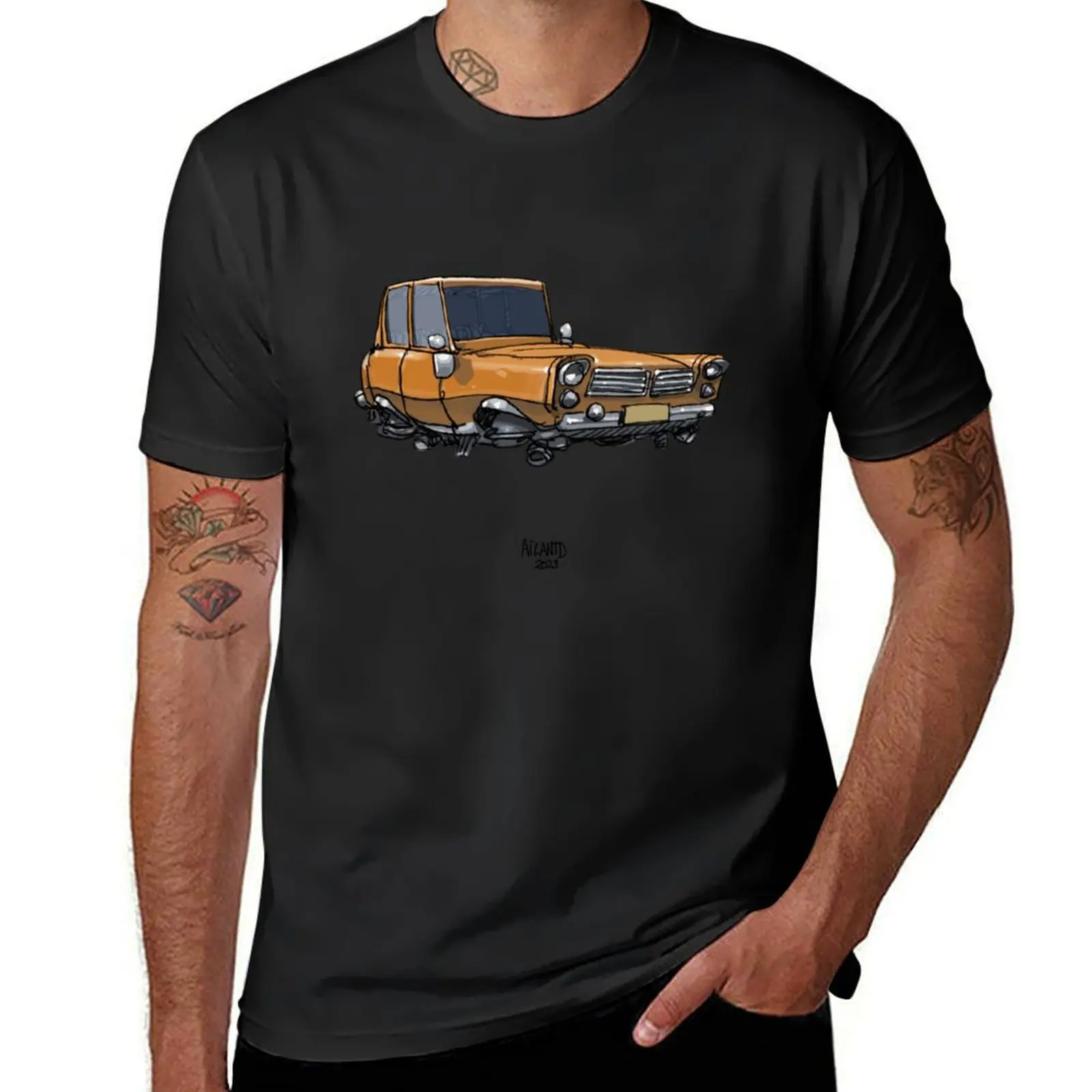 Flying car retro series - Family trip T-Shirt cute clothes Blouse heavyweights Men's t-shirt