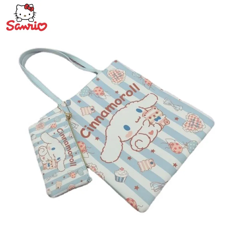

Sanrio Anime Cartoon Cute Kawaii Shoulder Bag New Versatile Girls Student Shopping Bag Mummy Bag Large Capacity Portable PU Bag