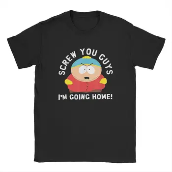 Uomini Souths Parks Cartman Screw You Guys T-shirt Divertente cartone animato Simpatico fumetto Puro cotone Casual Manica corta O Collo Tee T-shirt