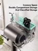 Bathroom Hair Dryer Storage Rack Glacier Patterned Wall Mounted Non Perforated Storage Tube Multifunctional Storage 3