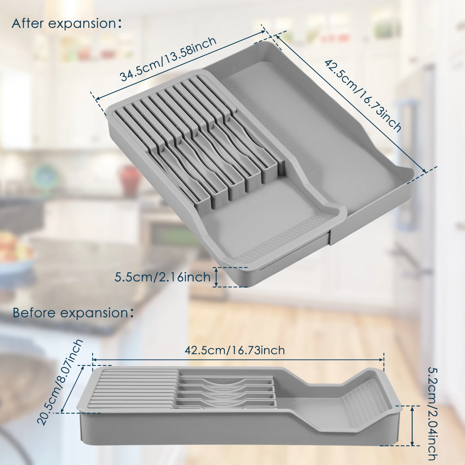 Silverware Drawer Organizer Kitchen Utensil Tray