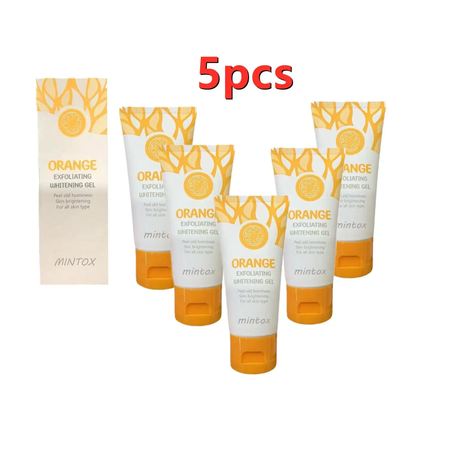 

5pcs Orange Body Milk Scrub Exfoliating Gel Facial Whitening Body Facial Abrasive Skin Cleansing Care Moisturizing Beauty Girls