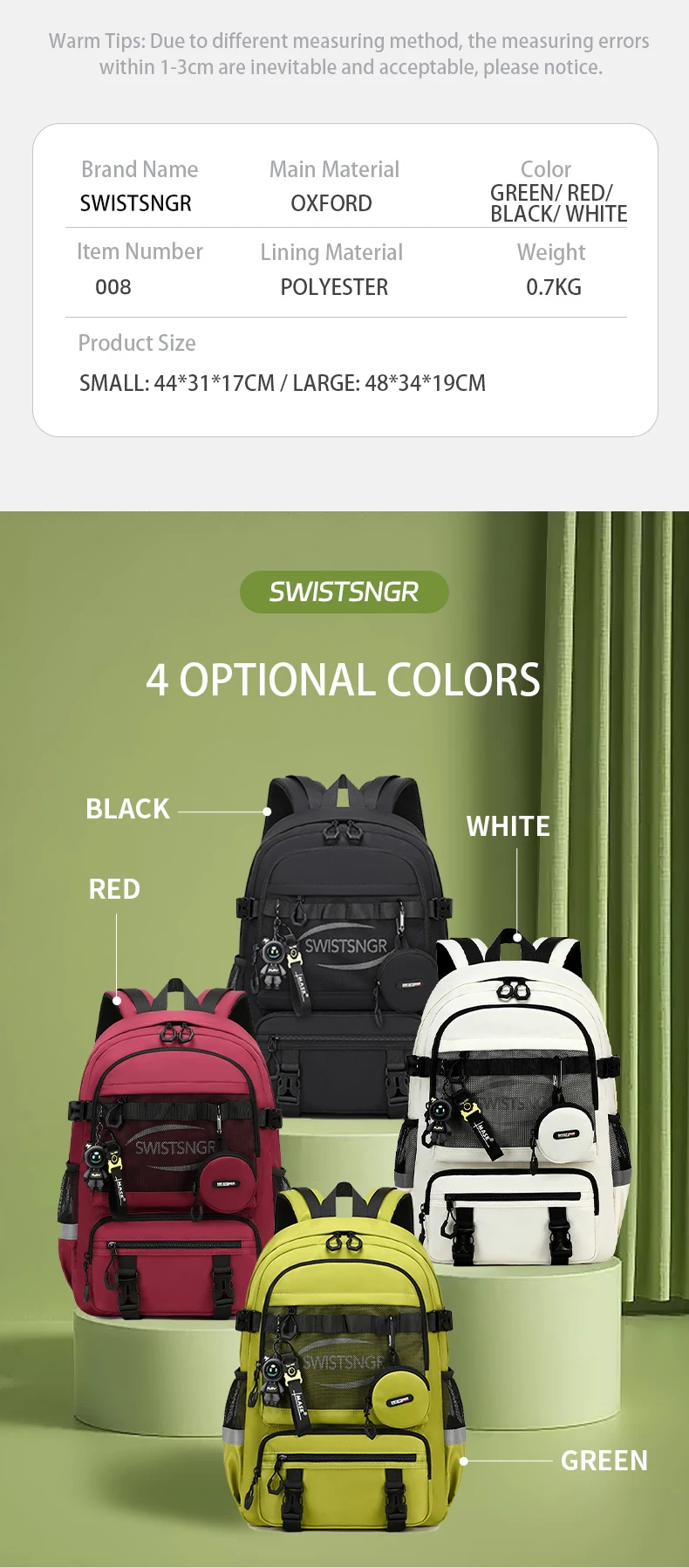 Neuer, geräumiger Reise-Rucksack für Damen, wasserdicht, modisch, mit Fächern für 15/17/20-Zoll-Laptops, ideal als Schulrucksack für Mädchen und als Herrenrucksack. – Detail 5