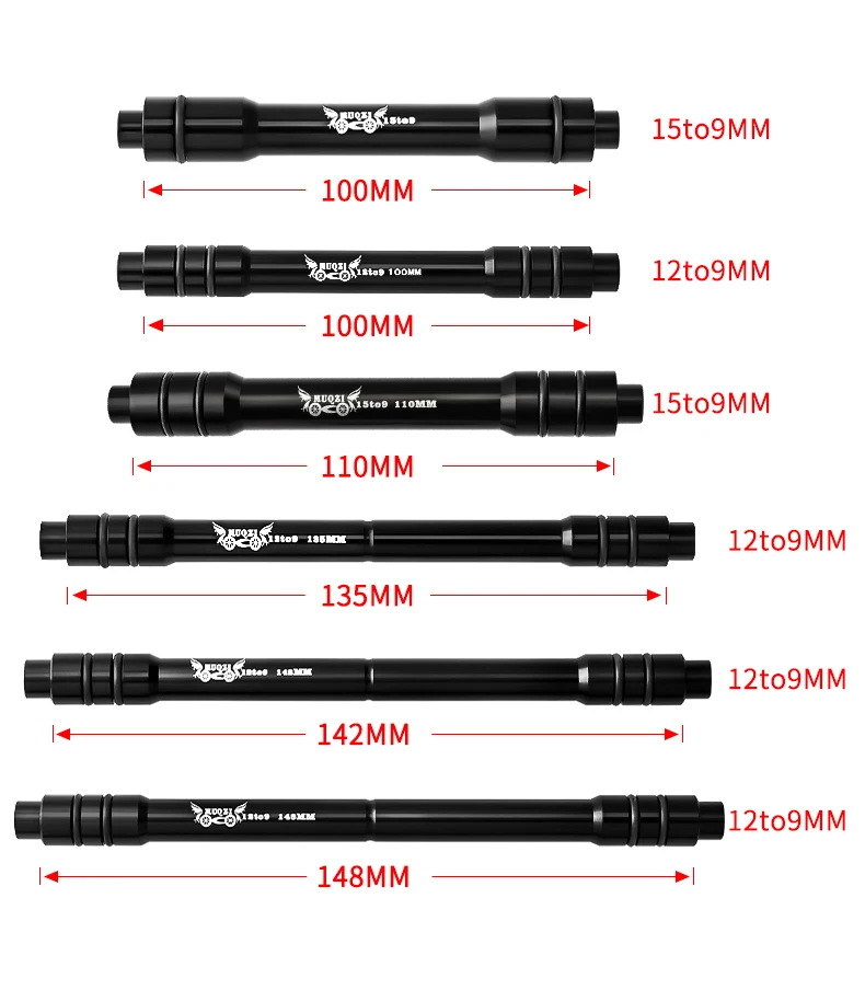 Description Picture 3 of itemMUQZI Thru Axle Hub Adapter 12 15 to 9mm 110 135 142 148mm Thru Axle Hub Conversion Quick Release Skewers