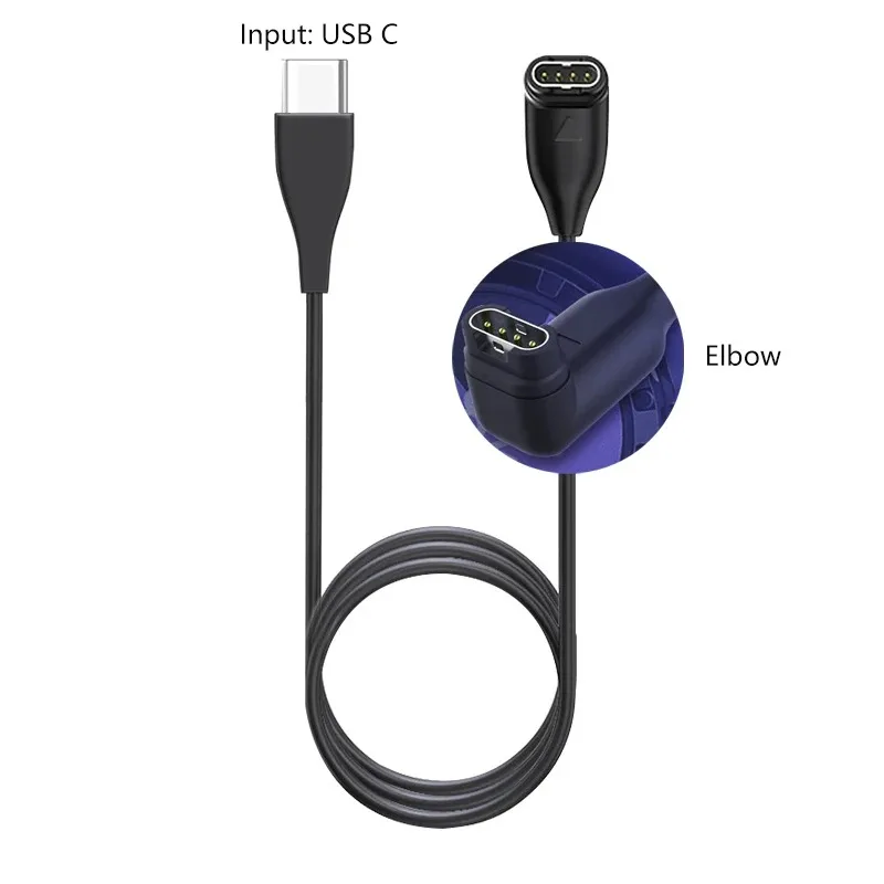 TUSITA Caricabatterie Compatibile con Garmin Fenix 3, Fenix 3 Sapphire, Fenix 3 HR, Quatix 3, Tactix Bravo, D2 Bravo - Cavo di Ricarica USB 3,3ft 100cm - Accessori per Smartwatch