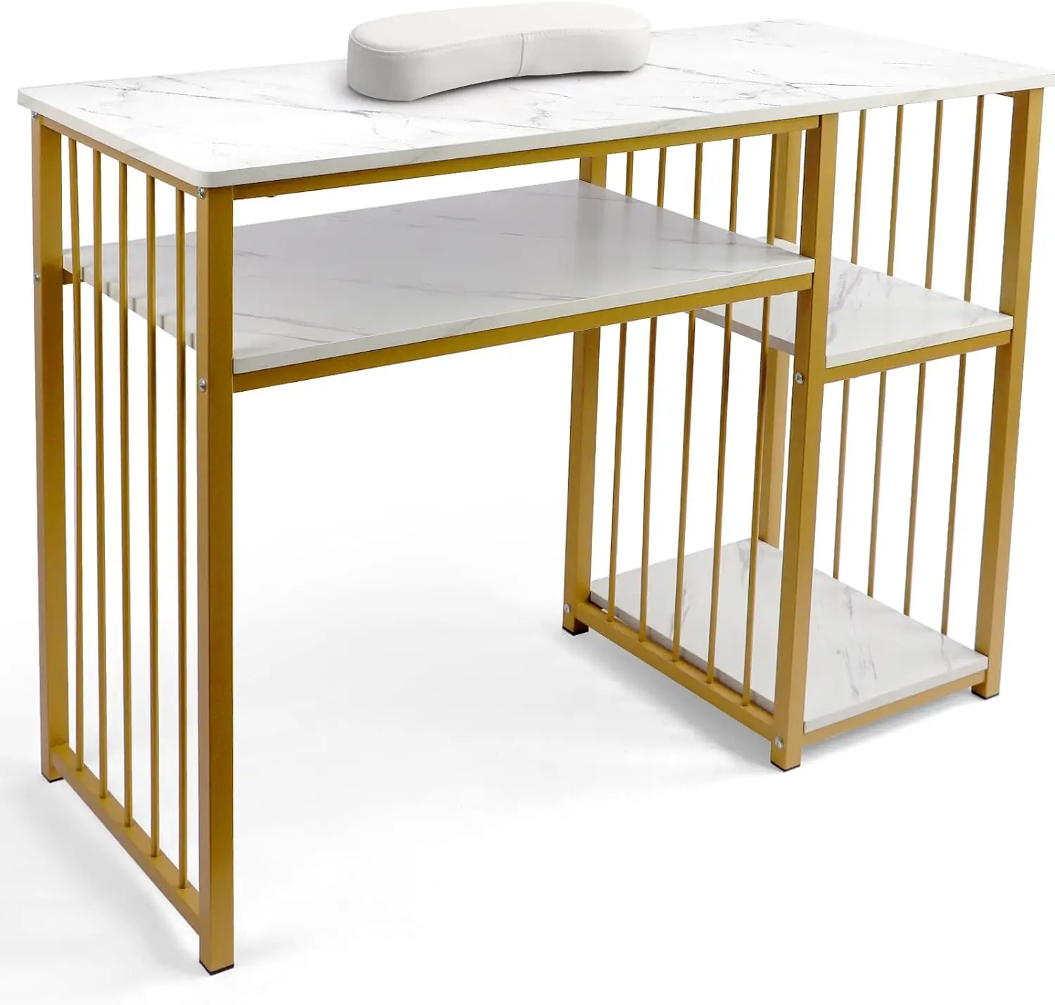 

Manicure Table Nail Desk for Nail Tech, Marbling Texture Nail Table Workstation Beauty Spa Salon Nail Station