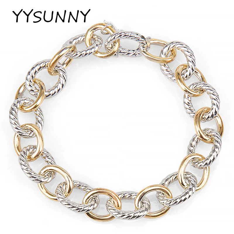 

Fashion Oval Chain Buckle Bracelet Necklace 19cm Braided Twist Hip Hop Women Mens Party Jewelry Set
