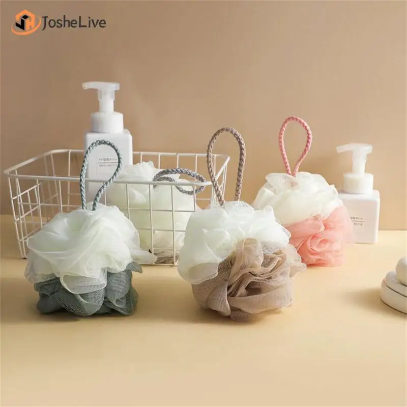 

Cotton Rope Scrub Towel Grid Design Bath Flower Two-color Rich Bubbles Bath Ball Bathroom Supplies Skin Clean Tool Plain Large