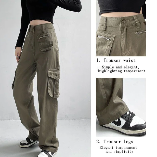 Women's cotton cargo pants ins trend everything matching loose