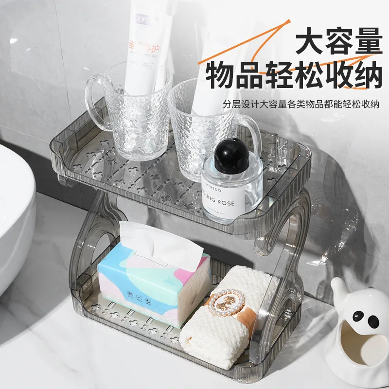 Acrylic bathroom non porous storage rack,bathroom kitchen storage rack,cosmetics and skincare wall mounted storage box rack 3