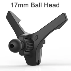 Enhanced Car Air Vent Phone Holder with 17mm Ball Head and Hook Clamp for Magnetic Phone Support (Black)