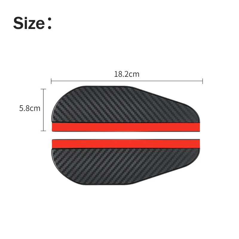 Universal Car Rearview Mirror Rain Eyebrow Carbon Fiber Car Rear View Rainproof Blades Clear Vision Rain for Accessories rearview mirror cover