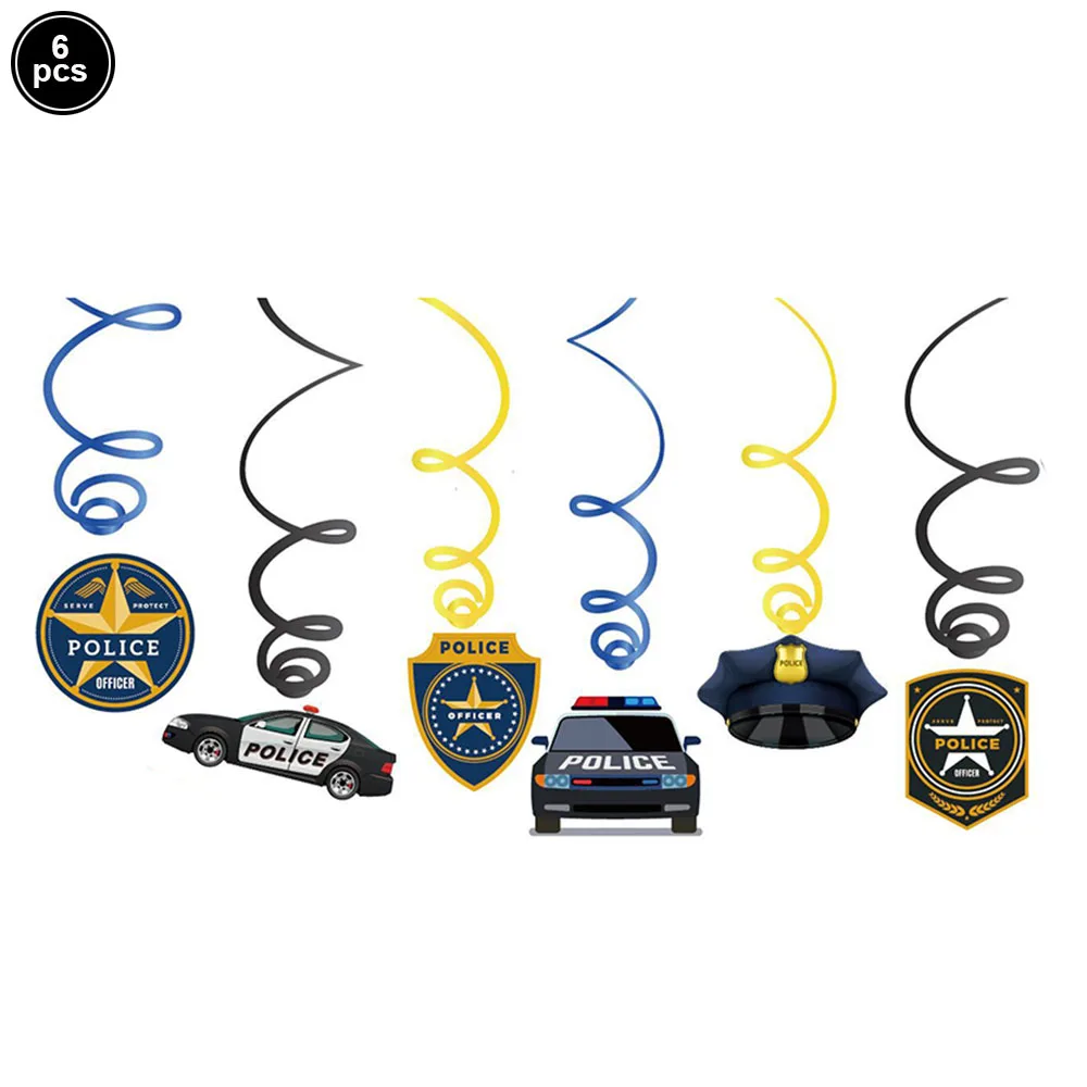 Polizei-Partyzubehör, Dekorationen, Banner, Kuchendekoration, Polizist und Auto-Thema, 5. Geburtstag, Ballon-Set, Kinder-Partyzubehör – Detail 6
