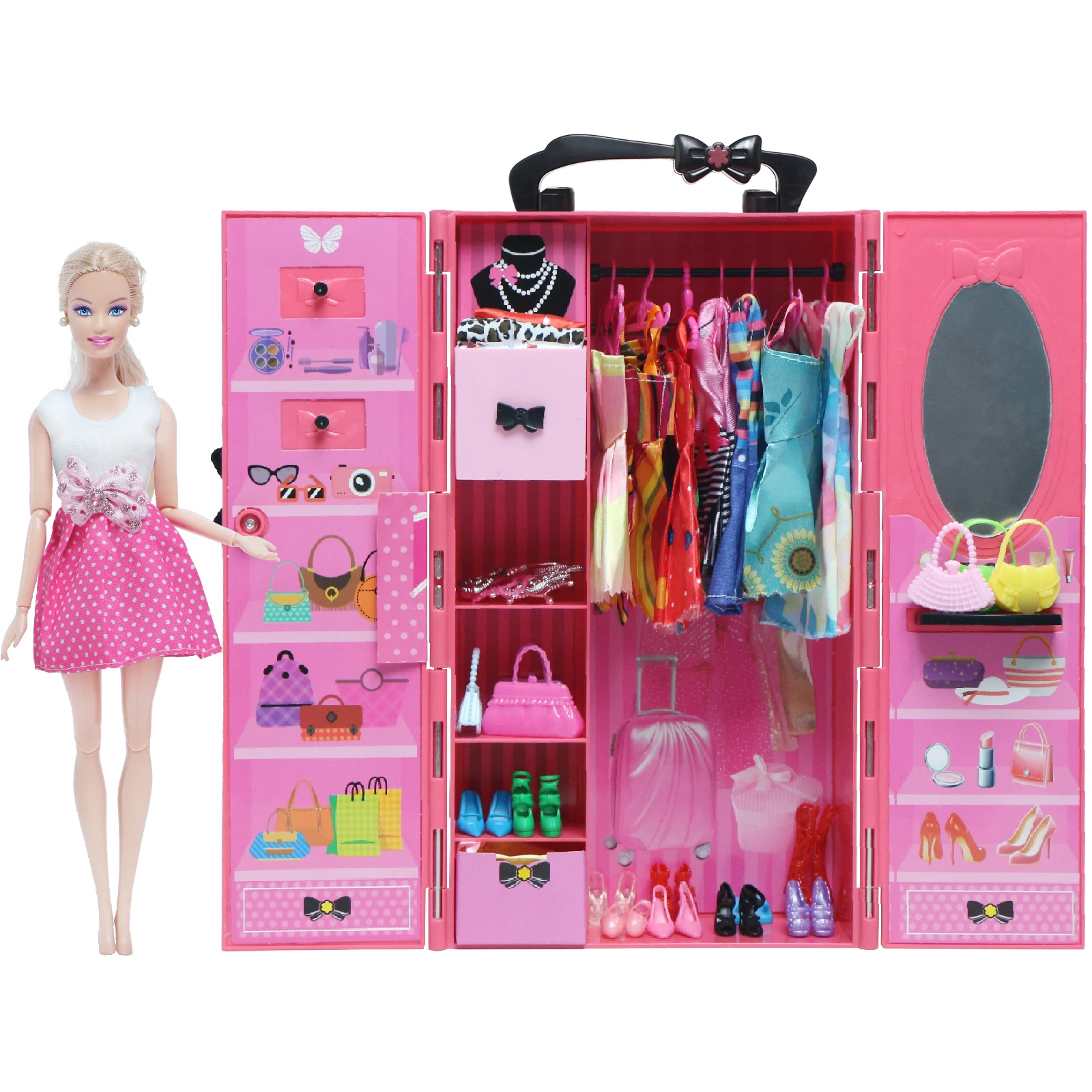 Barbie Doll Wardrobe Closet Furniture  Wardrobe Closet Accessories  Furniture - New - Aliexpress