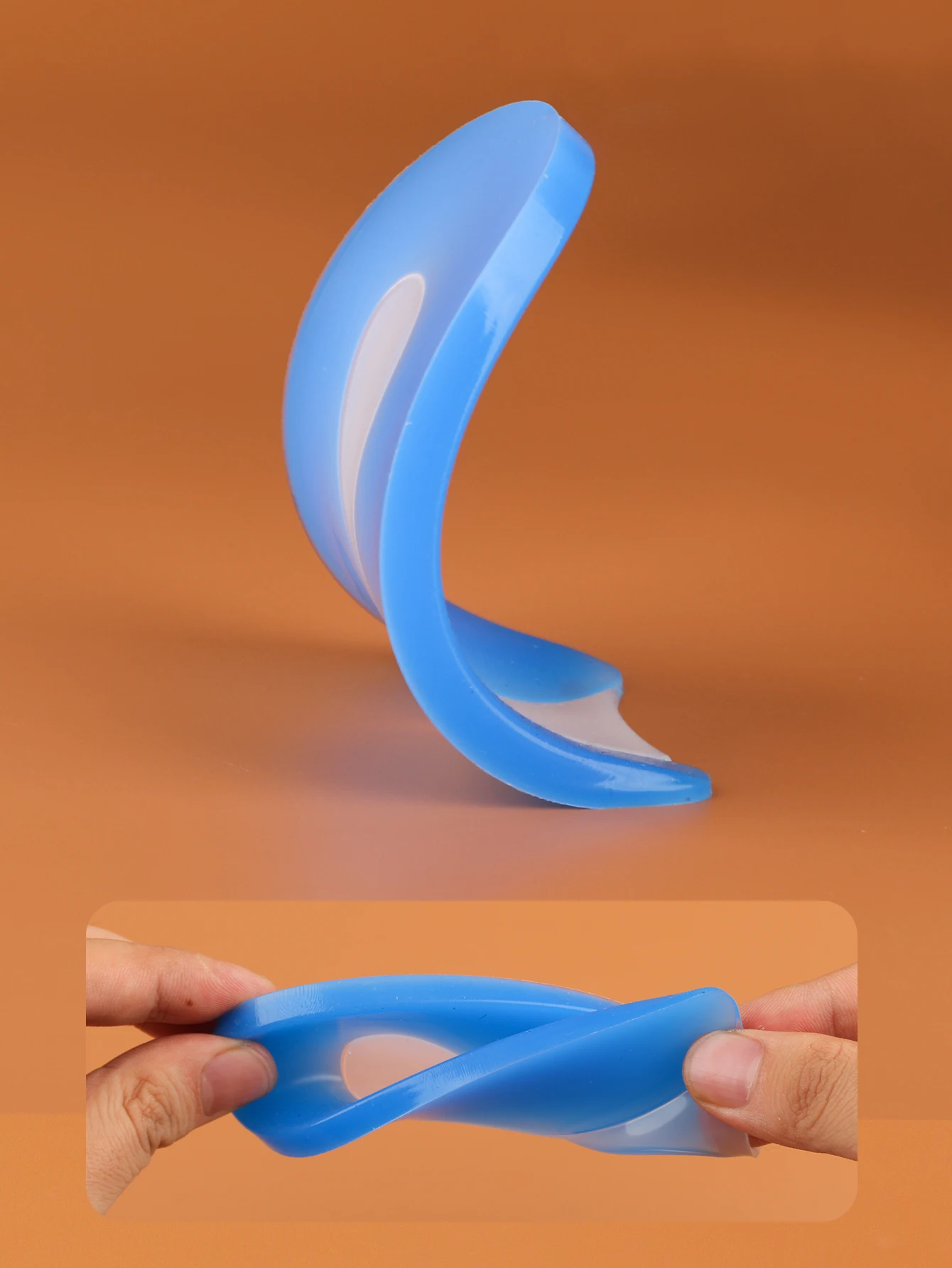 1 pair of thickened U-shaped silicone heel pads for men and women soft and shock-absorbing blue U-shaped heel pads heel patch insole heel protector heel protector pads heel insoles heel cushion insole heel cushion protector