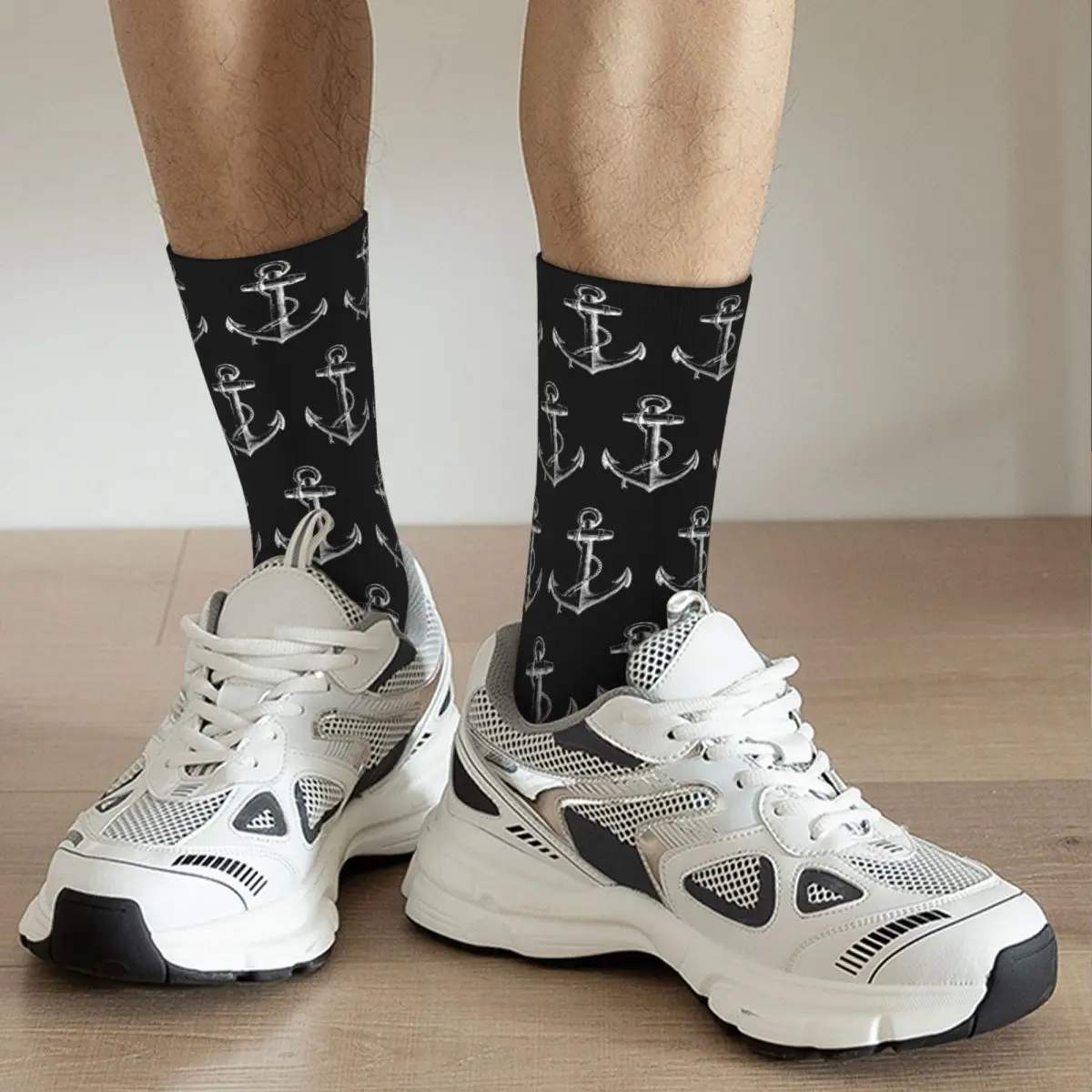 Nautical Anchor Boat Adult Socks Unisex socks,men Socks women Socks 24 hours fast ship fashion lace flower short socks women girls summer socks antiskid invisible ankle socks female boat socks