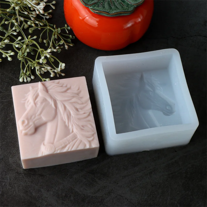 3D Square Animal Horsehead Elephant Silicone Soap Mold DIY Flamingo Tiger Mold Craft Gift Handmade Bath Bomb Making Supplies