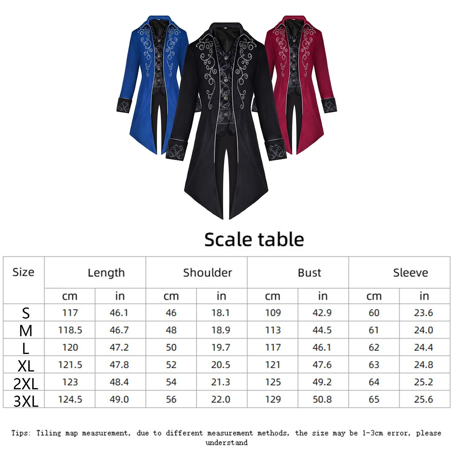Vintage Gothic Vampire Renaissance Theatrical Performance Coat