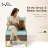 11 piece set of terrace furniture with fire pit table set, semi-circular arc-shaped segmented sofa, waterproof rattan garden set 2