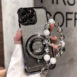 Luxury Beaded Shockproof Glitter Stand Phone Case for Nova 6 (5G) (4)